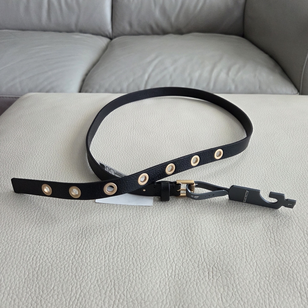 NWT - ALLSAINTS Women's Skinny Leather Eyelet Belt - Size L